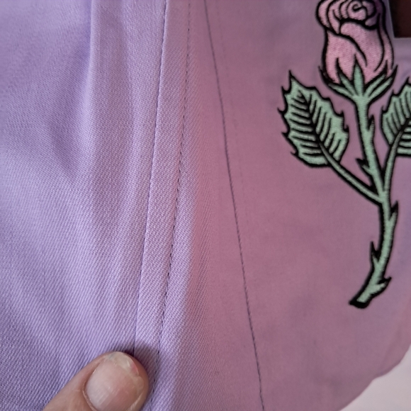Current Mood Lavender Rose Embroidered Top - Picture 8 of 8